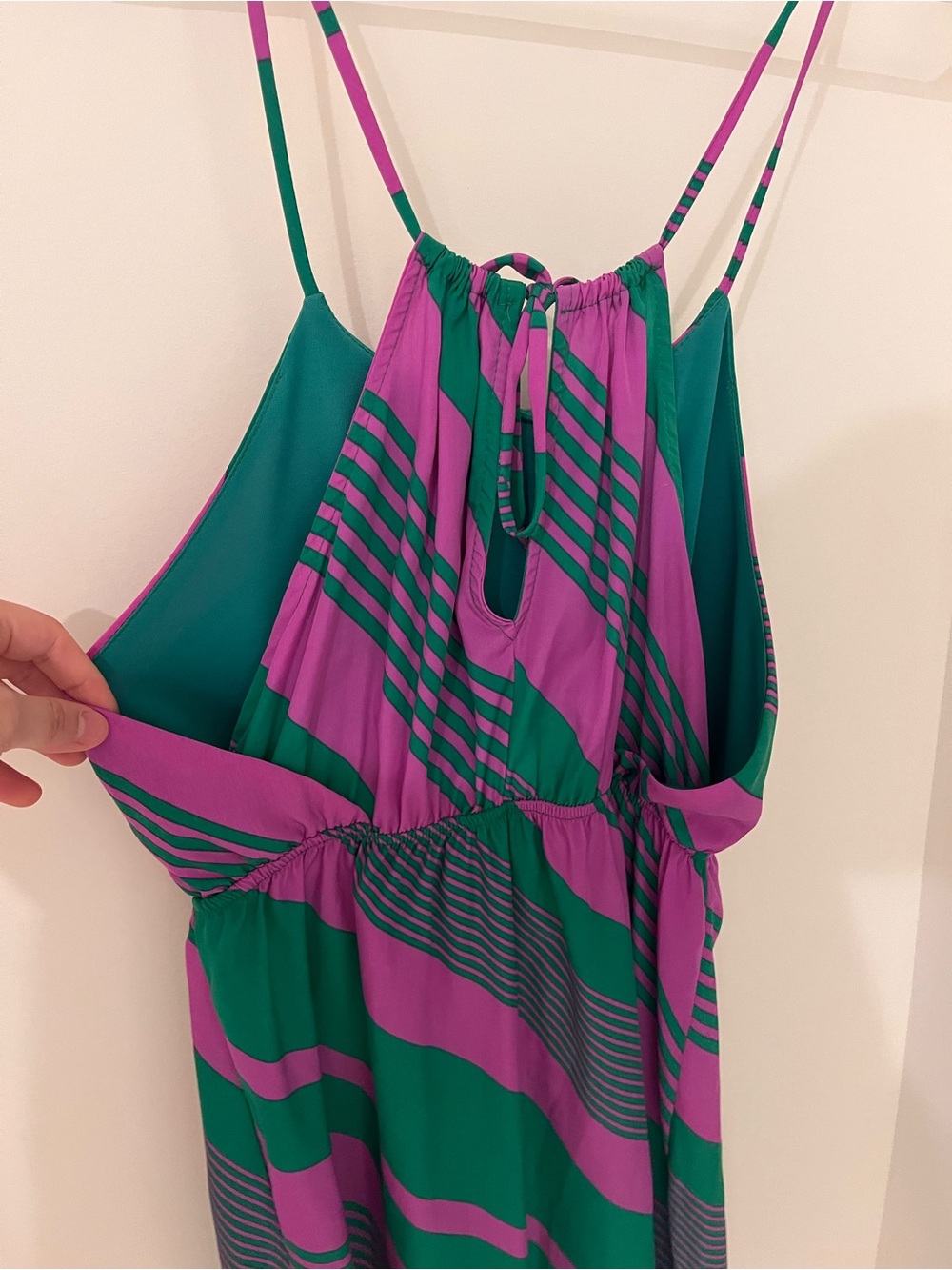 hello miss Green and Purple Striped Sundress